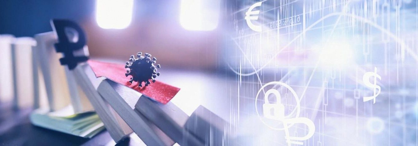 Falling dominoes with financial and security icons illustrating compliance risk in the UAE